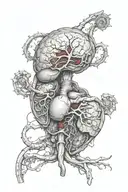 anatomical kidney diagram  tattoo design idea