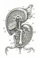 anatomical kidney diagram  tattoo design idea