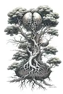 two kidneys sprouting into trees  tattoo design idea