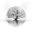 Tree reflected in Pond tattoo design idea