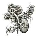 anatomically correct  kidney diagram  tattoo design idea
