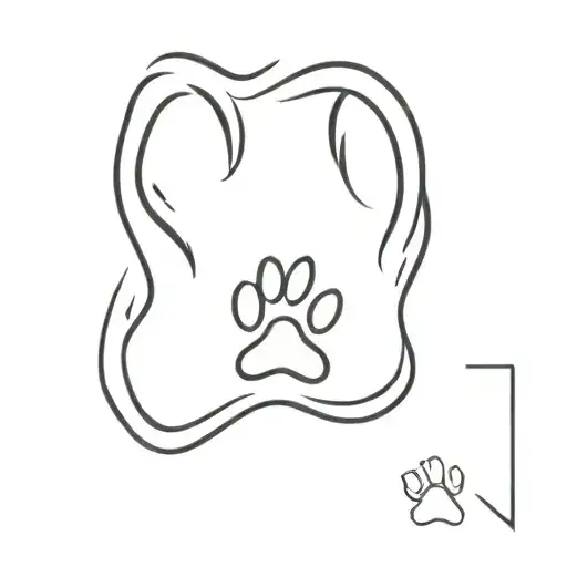 Paw Print with a name Ben tattoo design idea