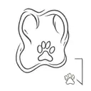 Paw Print with a name Ben tattoo design idea