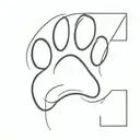 Paw Print with a name Ben tattoo design idea