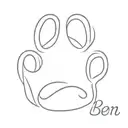 Paw Print with a name Ben tattoo design idea
