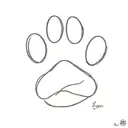 Paw Print with a name Ben tattoo design idea