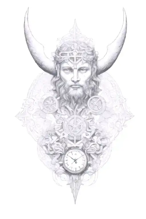 Nordic style, roman numerals tattoo design idea