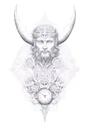 Nordic style, roman numerals tattoo design idea