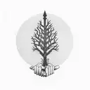 The iron giant holding a tree in its hand tattoo design idea