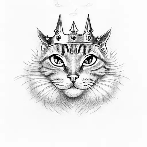 very simple an small finger tattoo of ring with cat wearing crown tattoo design idea