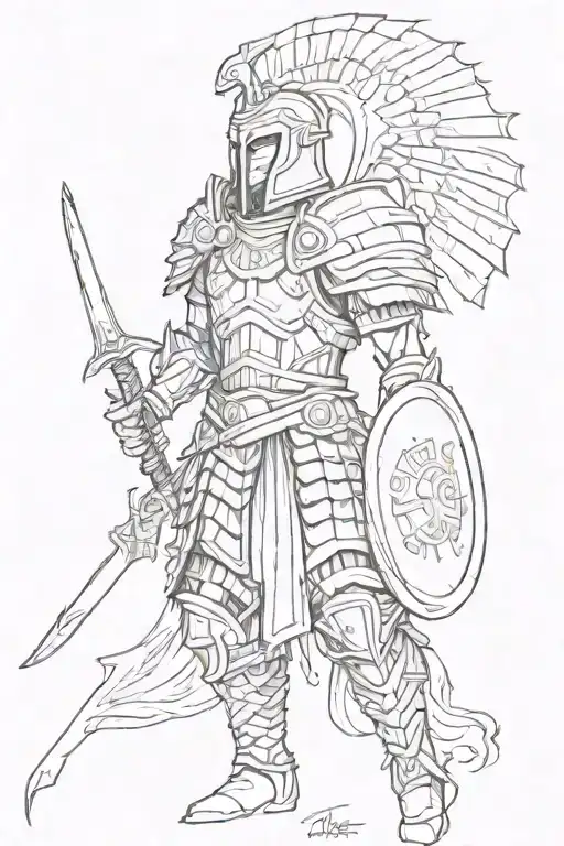 trojan warrior tattoo design idea