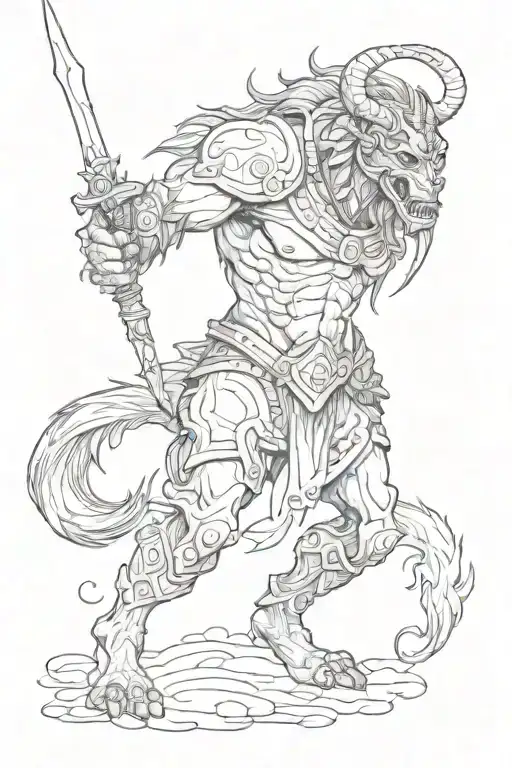 psychotic blood thirsty trojan warrior tattoo design idea