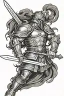 trojan warrior wielding a sword tattoo design idea
