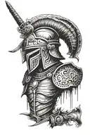 trojan warrior bleeding tattoo design idea