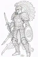 trojan warrior tattoo design idea