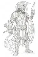 trojan warrior tattoo design idea