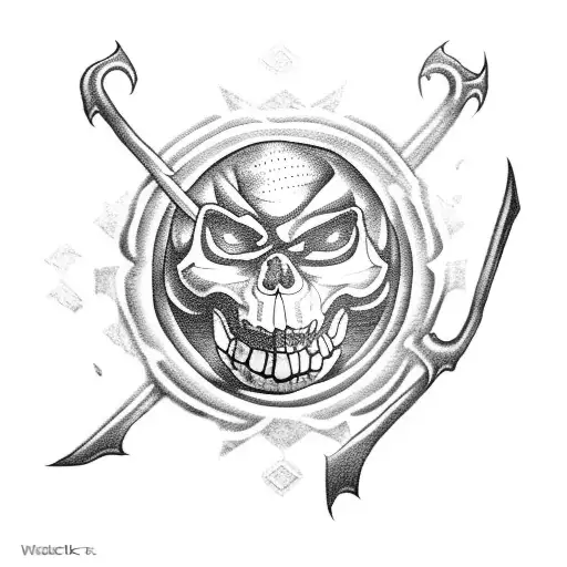 jack-o1-lantern with scythe tattoo design idea