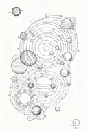 the solar system moving forward in space with inspiration from the greeks gods tattoo design idea