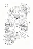 the solar system moving forward in space with inspiration from the greeks gods tattoo design idea