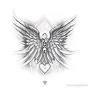 An angel wing crossing from should down the outside of the arm tattoo design idea