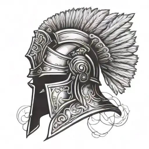 Ancient Roman soldier helmet with a modern twist tattoo design idea