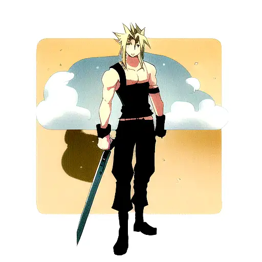 final fantasy 7 cloud strife tattoo design idea