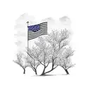 Cherry Blossom with Washington DC flag tattoo design idea