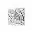 Cherry Blossom with Washington DC flag tattoo design idea