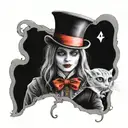 dark version of Alice in wonderland tattoo design idea