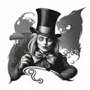dark version of Alice in wonderland tattoo design idea