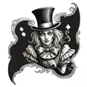 dark version of Alice in wonderland tattoo design idea
