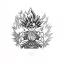 goku batman praying hands of drake tattoo design idea