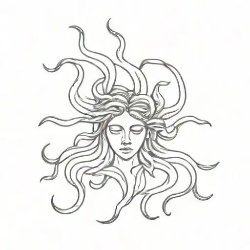 medusa fine line tattoo tattoo design idea