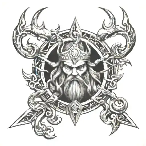 ragnarok slavs god tattoo design idea