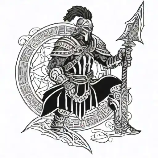 warrior  tattoo design idea
