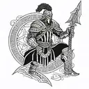 warrior  tattoo design idea