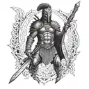 warrior  tattoo design idea