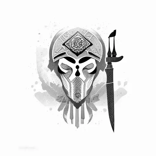 Palestinian warrior  tattoo design idea
