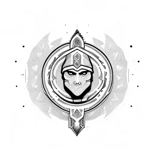 Palestinian warrior  tattoo design idea