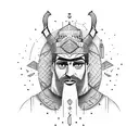 Palestinian man as a warrior  tattoo design idea