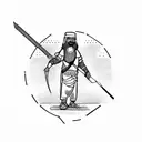 Palestinian man as a warrior  tattoo design idea