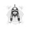 Palestinian warrior  tattoo design idea