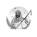 Palestinian warrior  tattoo design idea