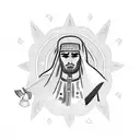 Palestinian warrior  tattoo design idea