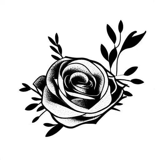 bouquet of flowers with breast cancer ribbon tattoo design idea