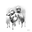 Ducks with guns tattoo design idea