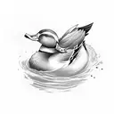 Ducks with guns tattoo design idea