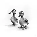 Ducks with guns tattoo design idea