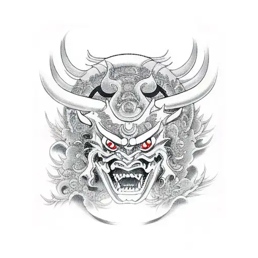 Japanese demon tattoo design idea