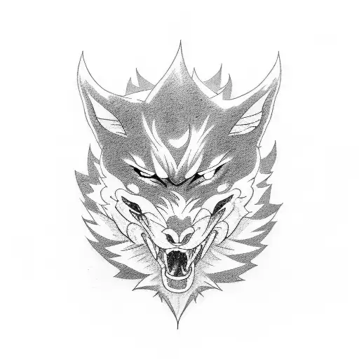 kurama e naruto  tattoo design idea